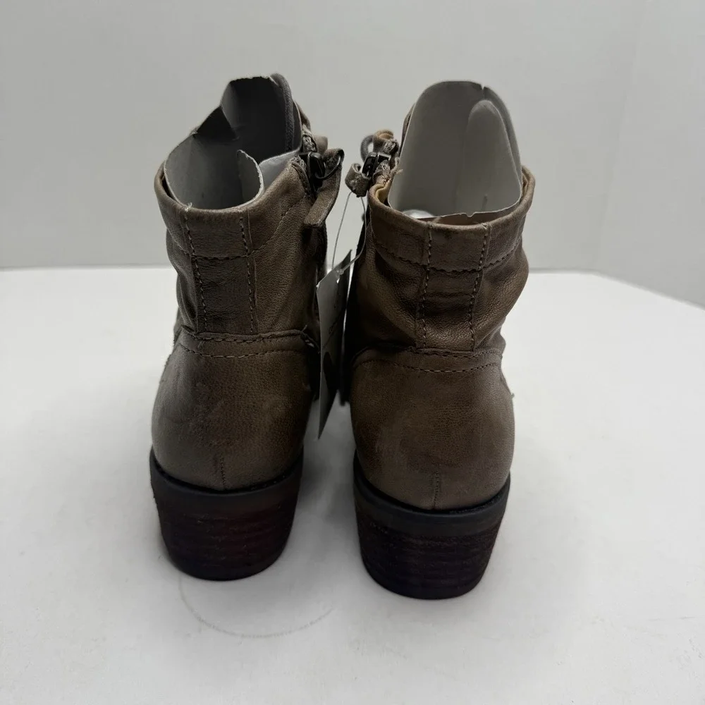 Comfortiva Cordia Women 7.5M Cemento Grey Leather Cap Toe Ankle Boots CT0006808